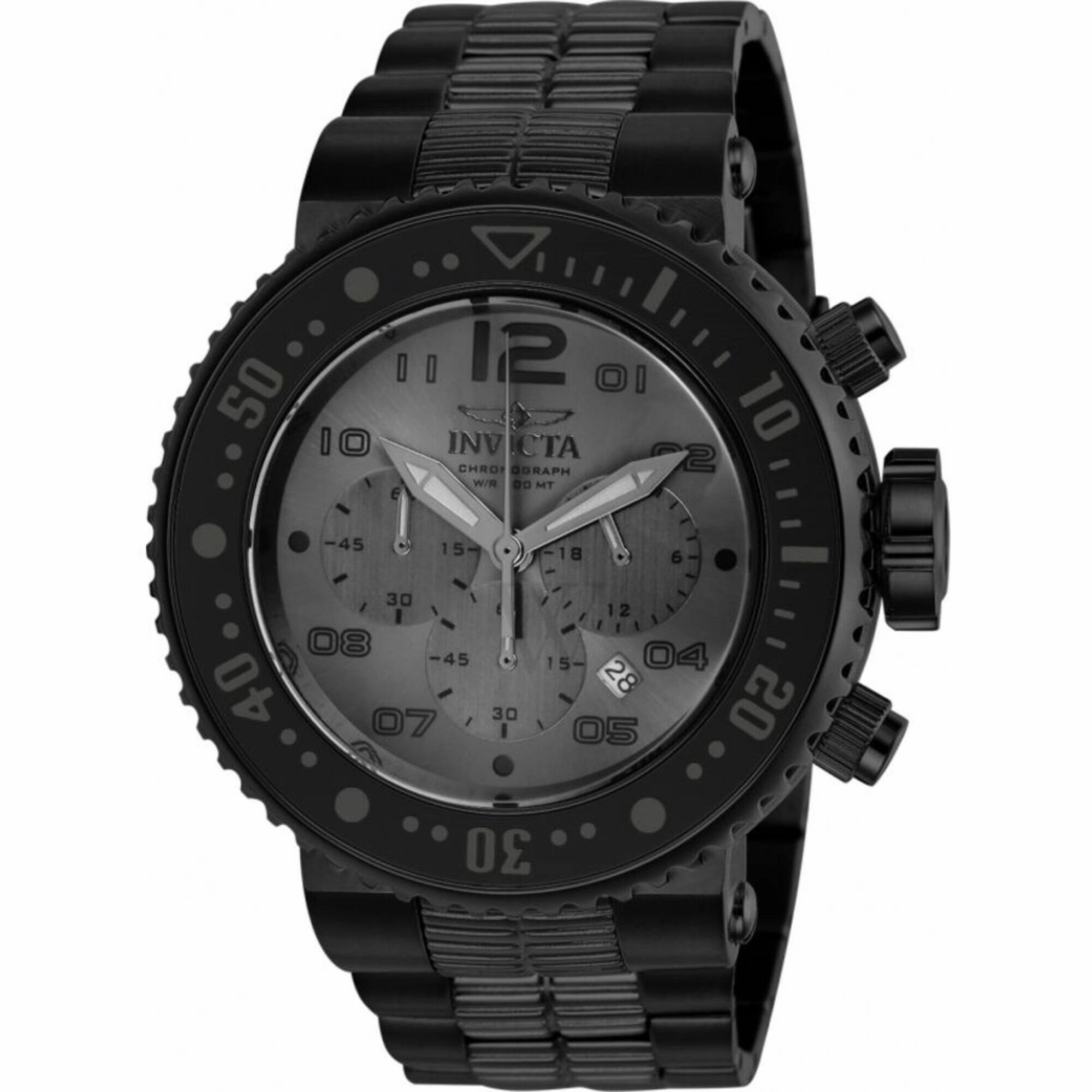 Invicta Men's Watch - Pro Diver Quartz Chrono Gunmetal Dial Steel Bracelet | 25079