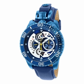 Invicta Men's Watch - Pro Diver Rotating Bezel Blue Leather Strap and Pocket | 35441