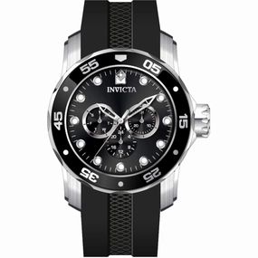 Invicta Men's Watch - Pro Diver Scuba Black Dial Silicone Strap Date-Day | 45721