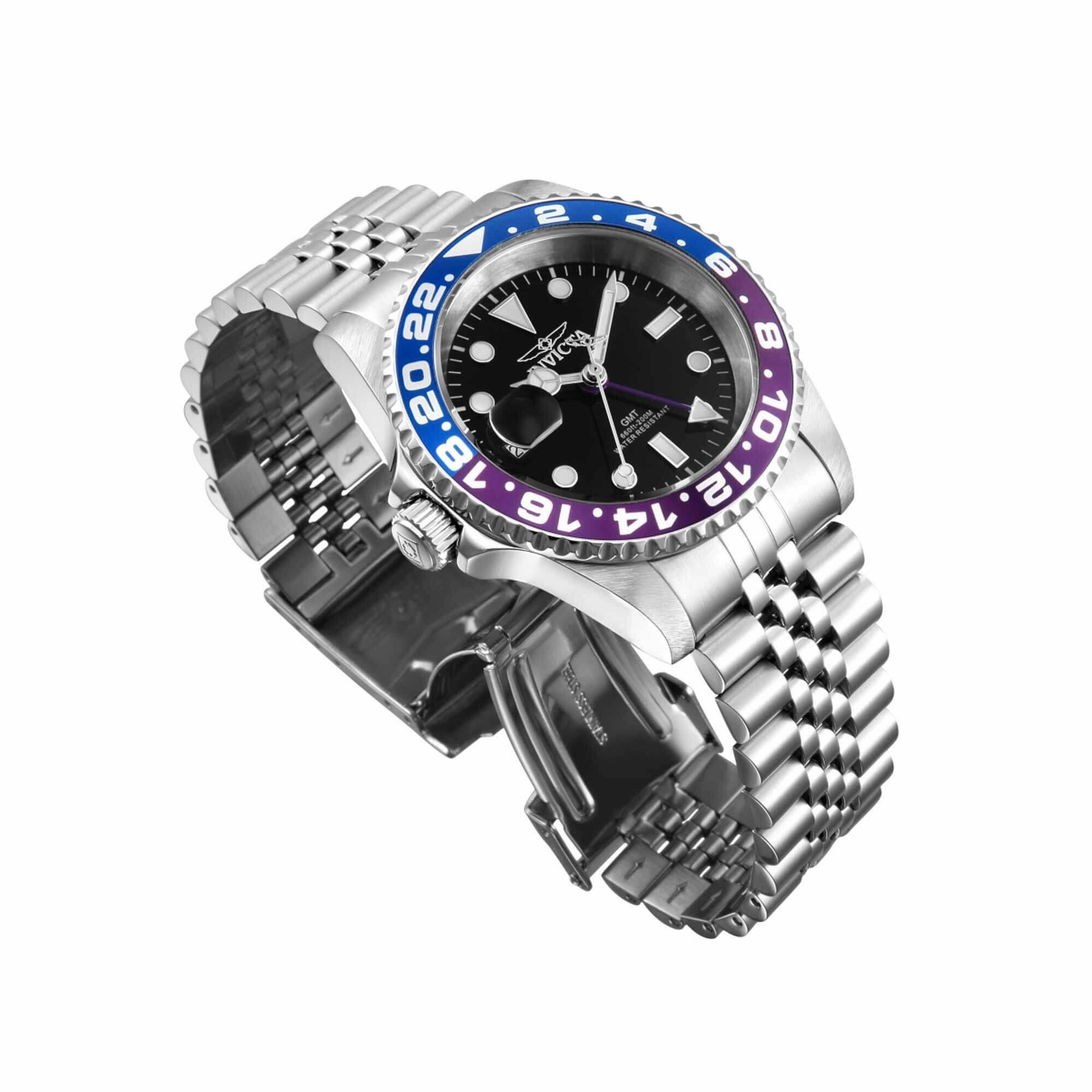 Invicta Men's Watch - Pro Diver Swiss Quartz Rotating Bezel Silver Bracelet | 44044