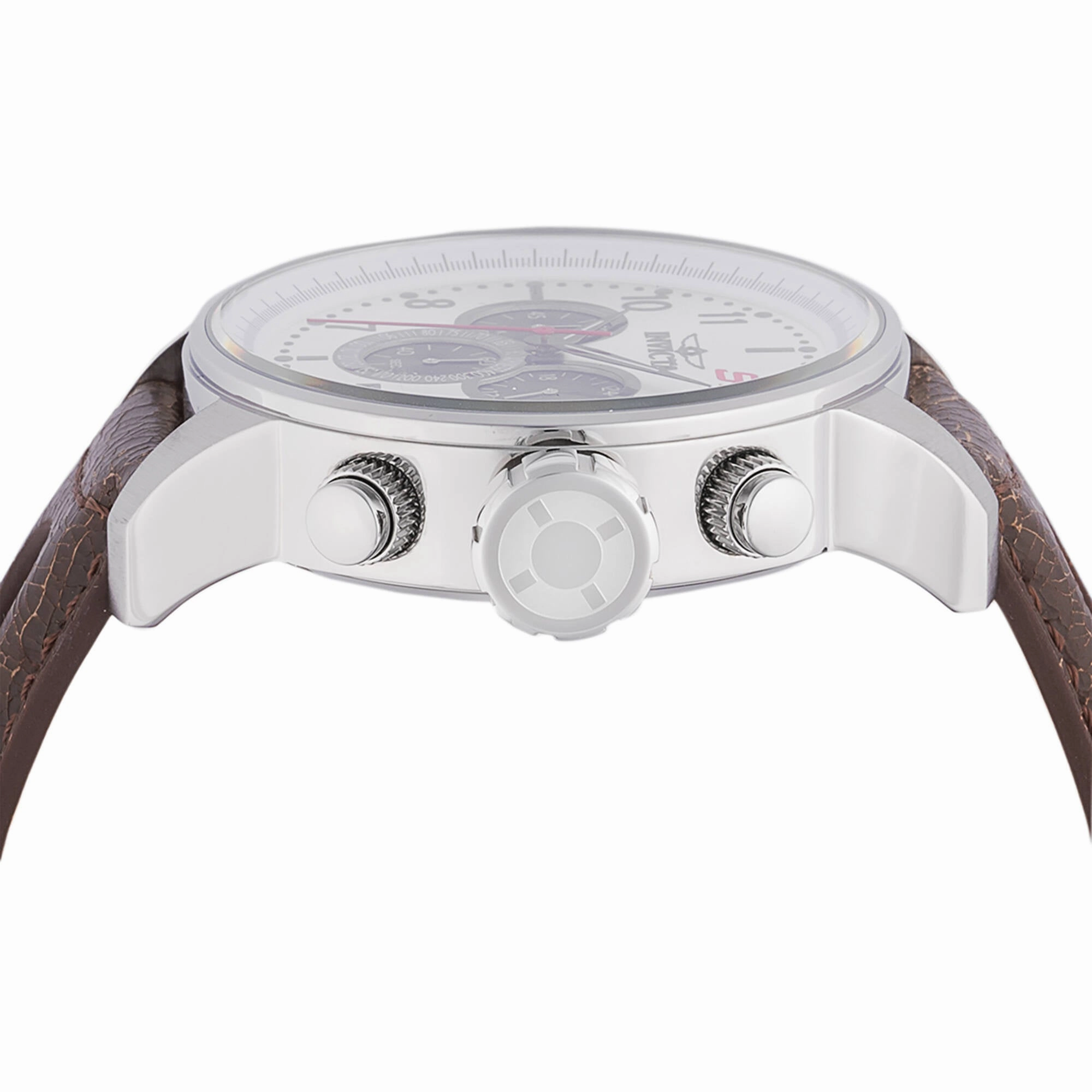 Invicta Men's Watch - S1 Rally Chronograph Black and Silver Dial Brown Strap | 45911