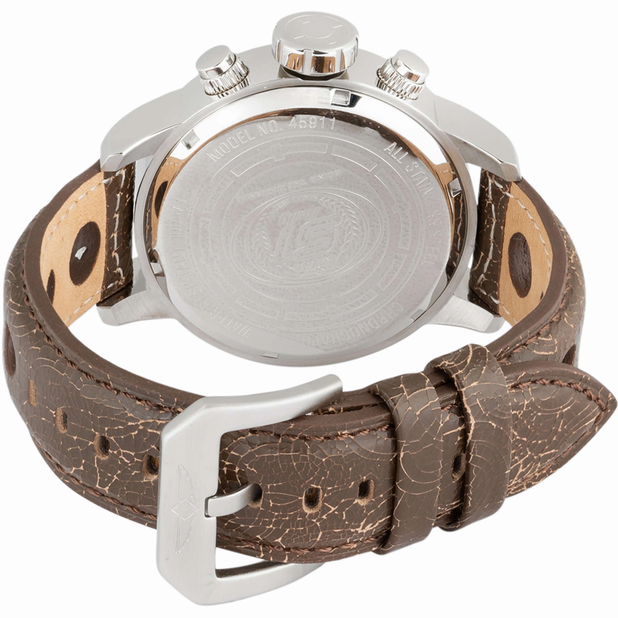 Invicta Men's Watch - S1 Rally Chronograph Black and Silver Dial Brown Strap | 45911