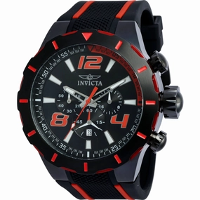 Invicta Men's Watch - S1 Rally Quartz Chrono Black and Red Silicone Strap | 20109