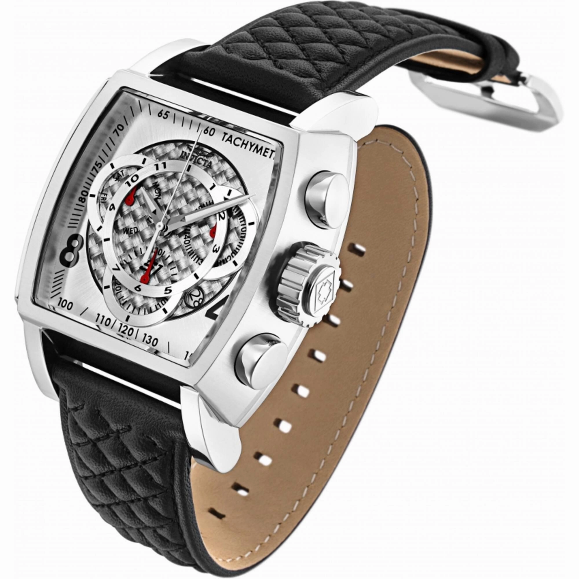 Invicta Men's Watch - S1 Rally Swiss Quartz Chronograph Black Leather Strap | 27917