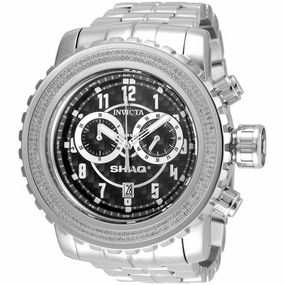 Invicta Men's Watch - Shaq Diamond Bezel Black Dial Silver Tone Bracelet | 33758