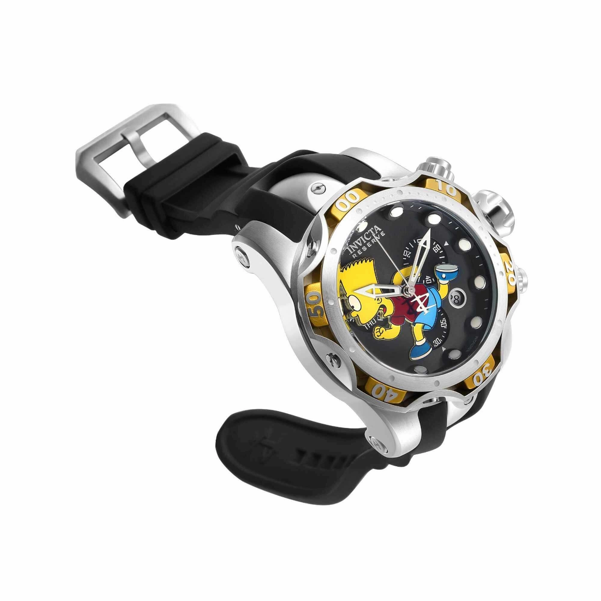 Invicta Men's Watch - Simpsons Yellow and Silver Tone Rotating Bezel Strap | 39019