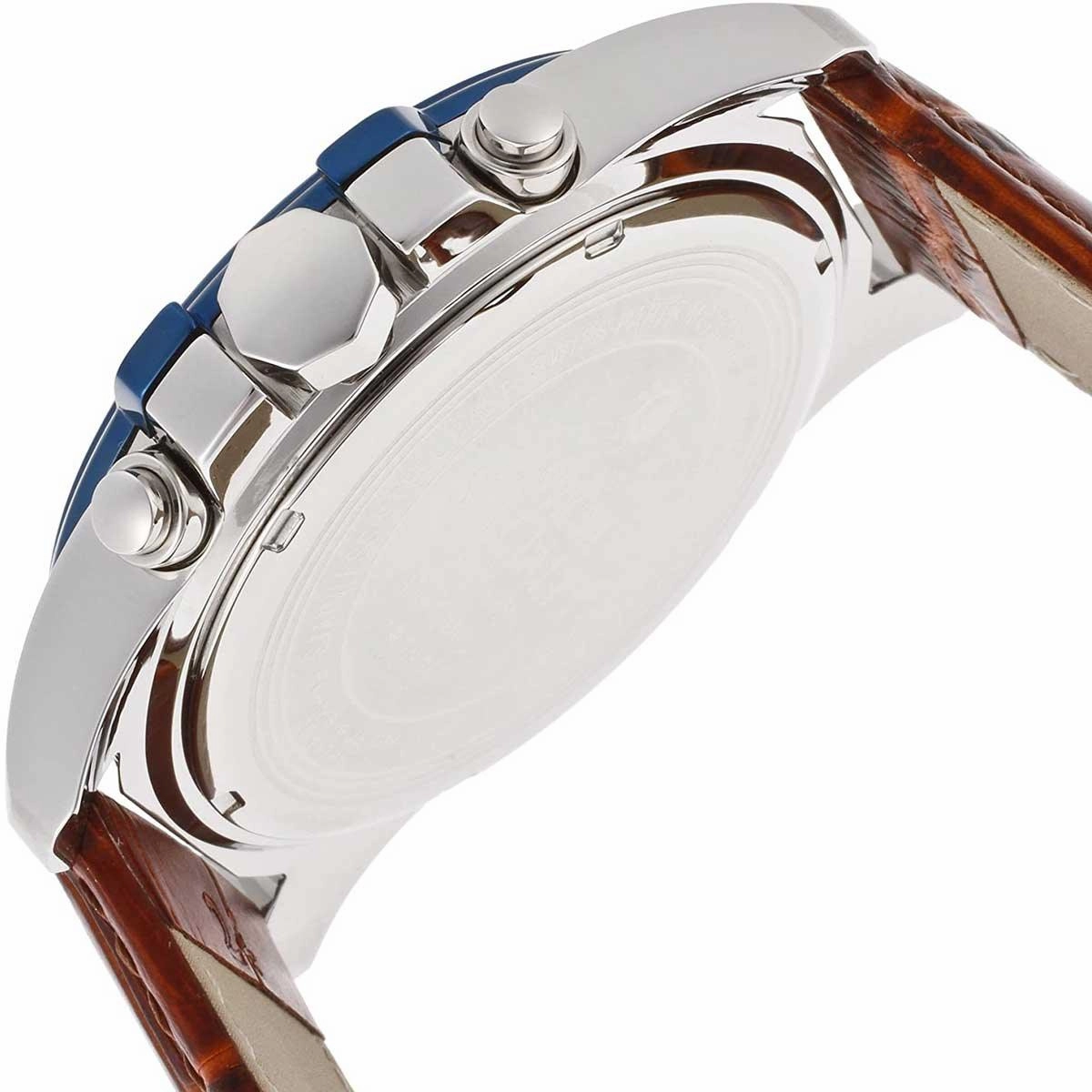 Invicta Men's Watch - Specialty Blue Bezel White Dial Brown Leather Strap | 15099