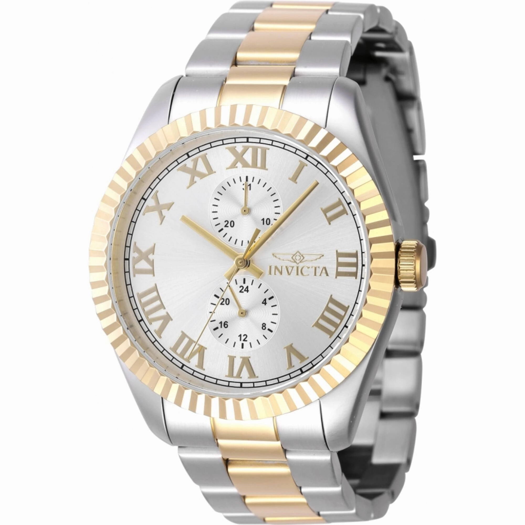 Invicta Men's Watch - Specialty Quartz Silver Tone Dial Yellow Gold Bezel | 47426