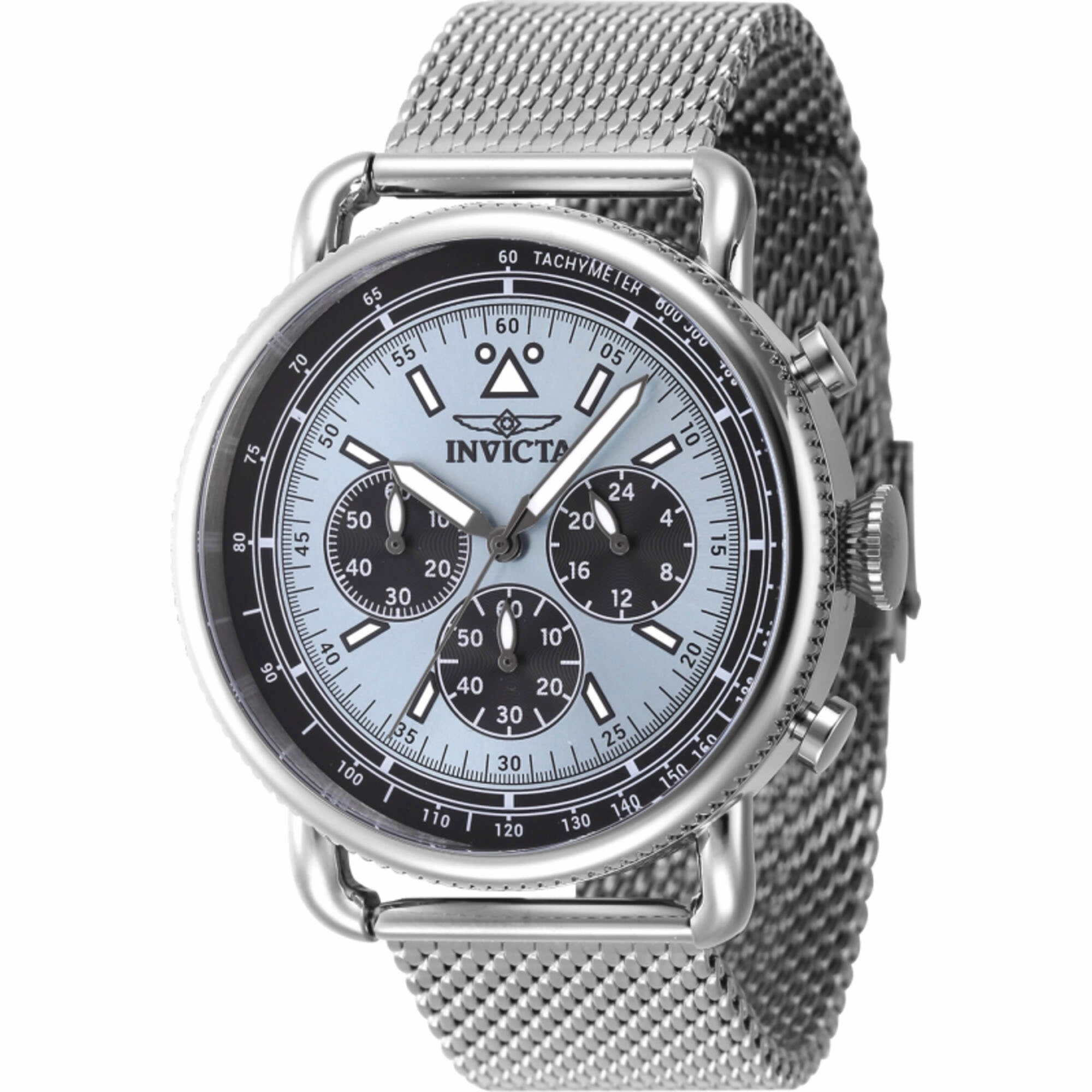 Invicta Men's Watch - Speedway Chrono Blue Dial Silver Tone Mesh Bracelet | 47359