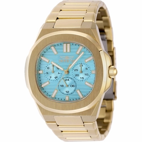 Invicta Men's Watch - Speedway Day-Date Light Blue Dial Yellow Gold Bracelet | 48522