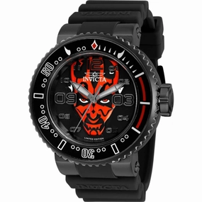 Invicta Men's Watch - Star Wars Darth Maul Black Rotating Bezel Rubber Strap | 27670