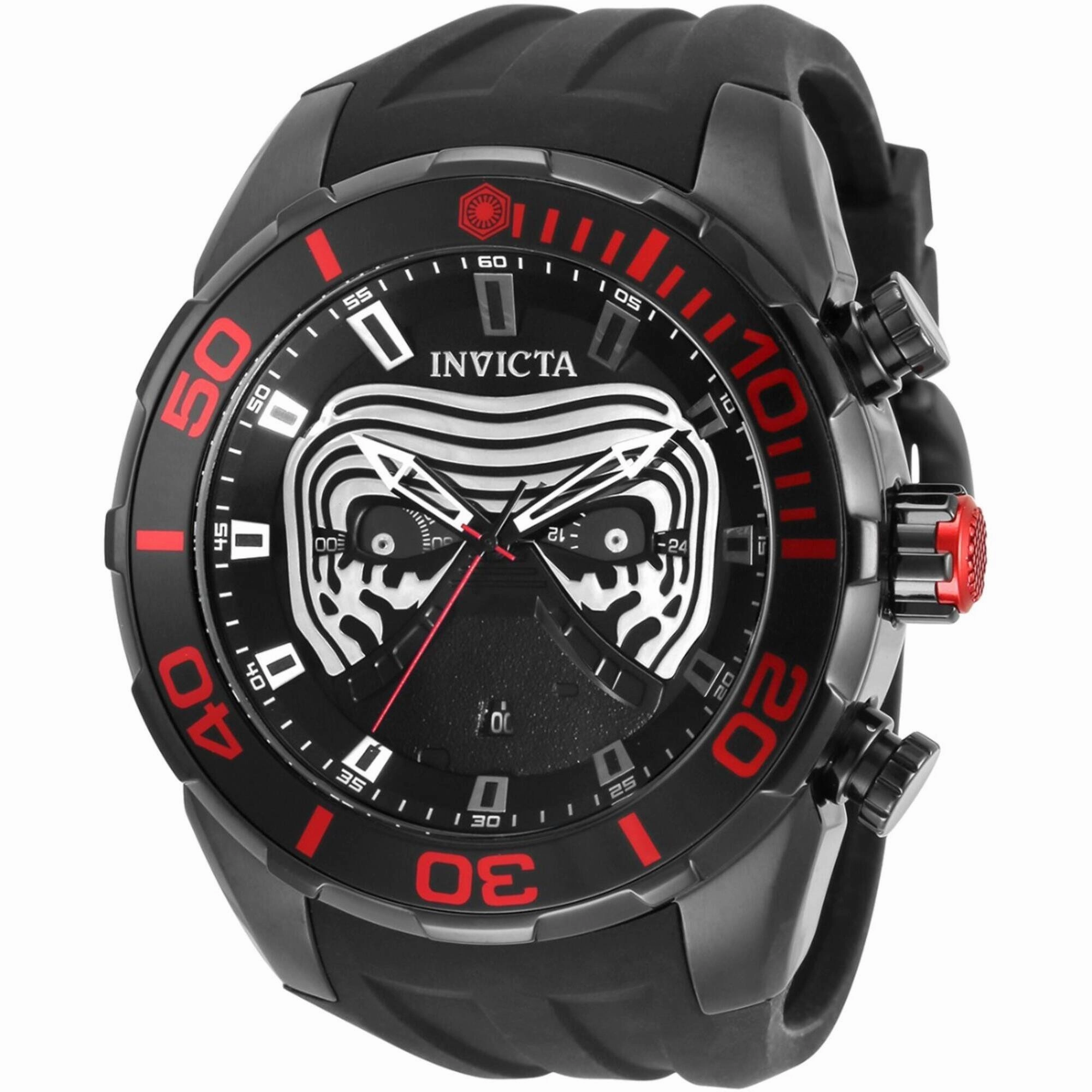 Invicta Men's Watch - Star Wars Kylo Ren Quartz Black and White Dial Strap | 35044