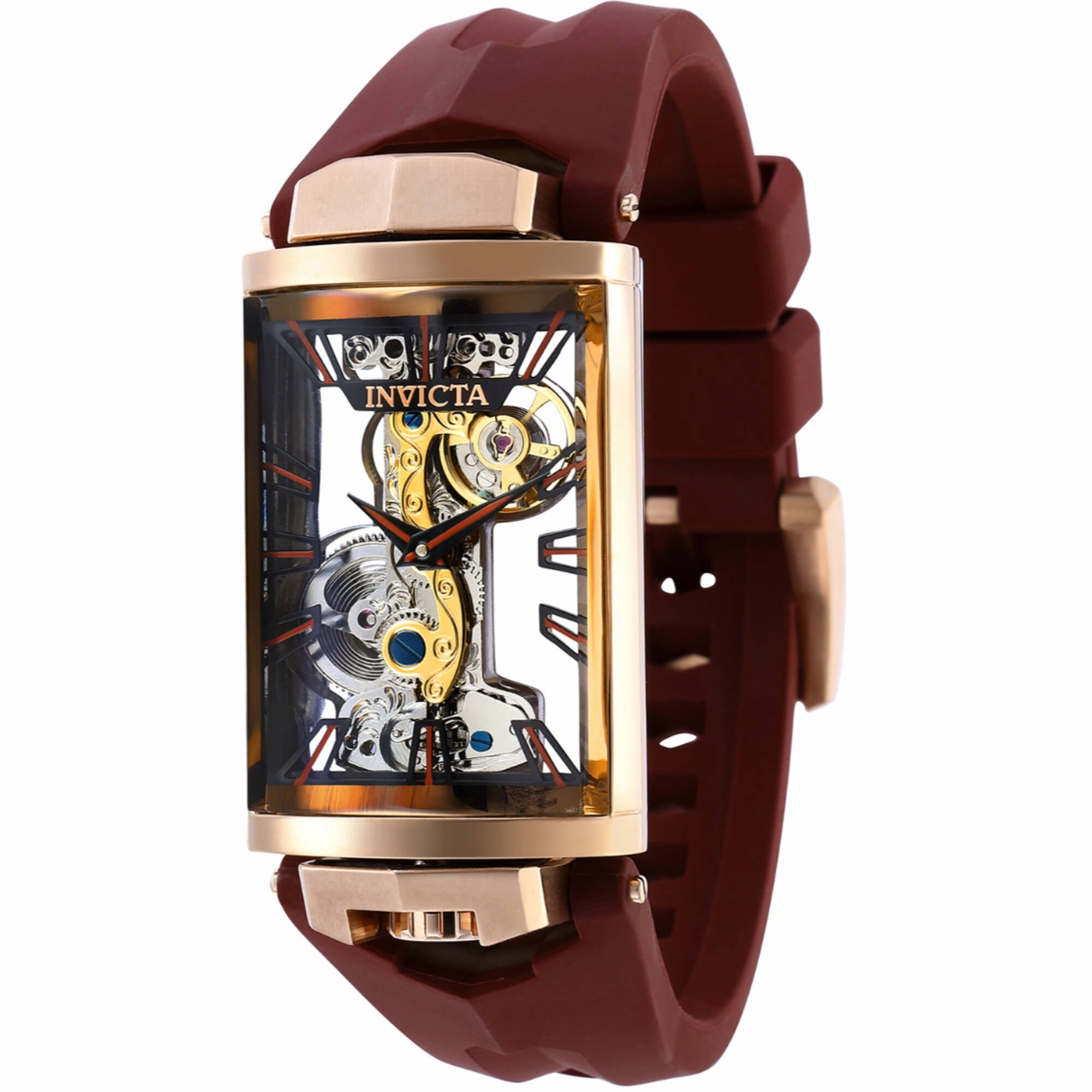 Invicta Men's Watch - Vintage Mechanical Rose Gold Case Brown Silicone Strap | 35293
