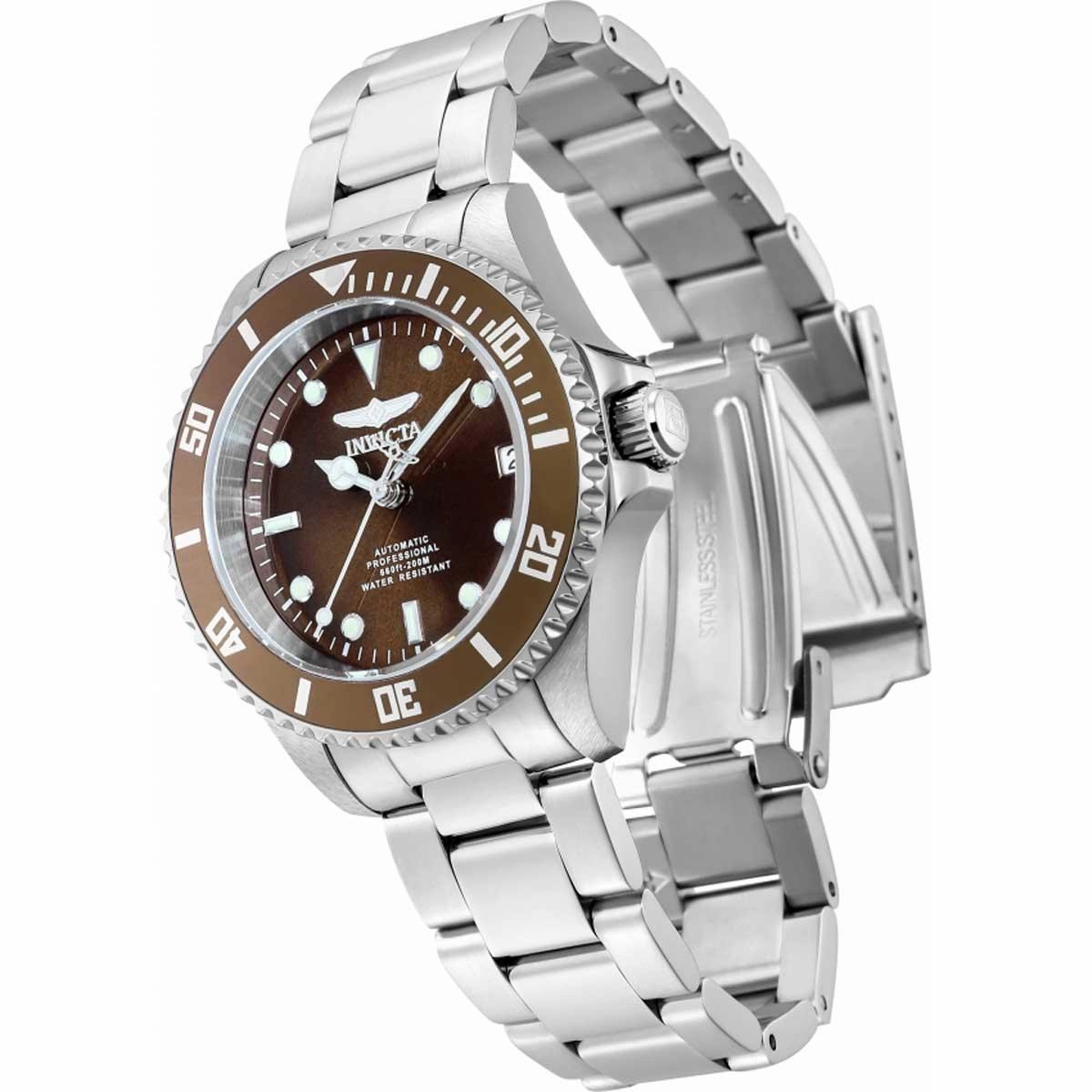 Invicta Women's Automatic Watch - Pro Diver Brown Dial Silver Tone Bracelet | 35708