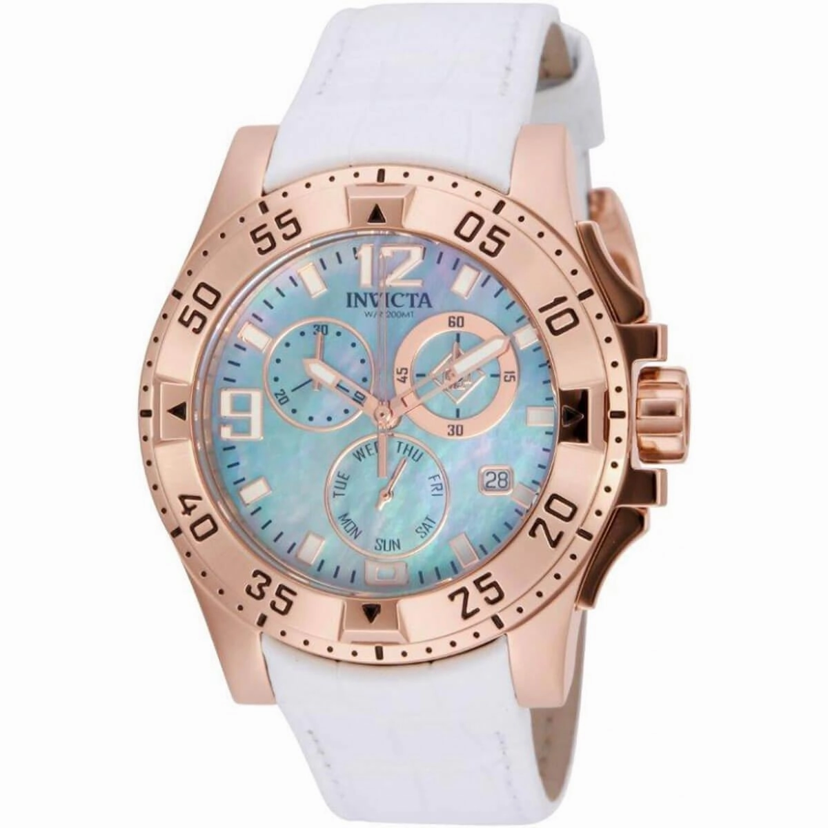 Invicta Women's Chrono Watch - Excursion Rose Gold Tone Case White Strap | 16100
