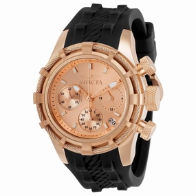 Invicta Women's Chronograph Watch - Bolt Rose Gold Dial Black Strap | 30492