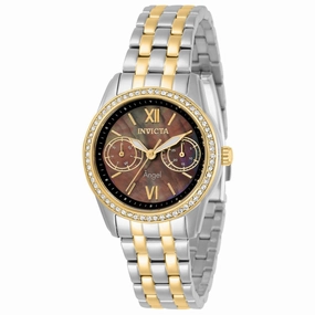 Invicta Women's Quartz Watch - Angel Brown Mother of Pearl Dial Two Tone Case | 31382