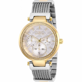Invicta Women's Quartz Watch - Angel White Dial Two Tone Bracelet Crystal | 28921
