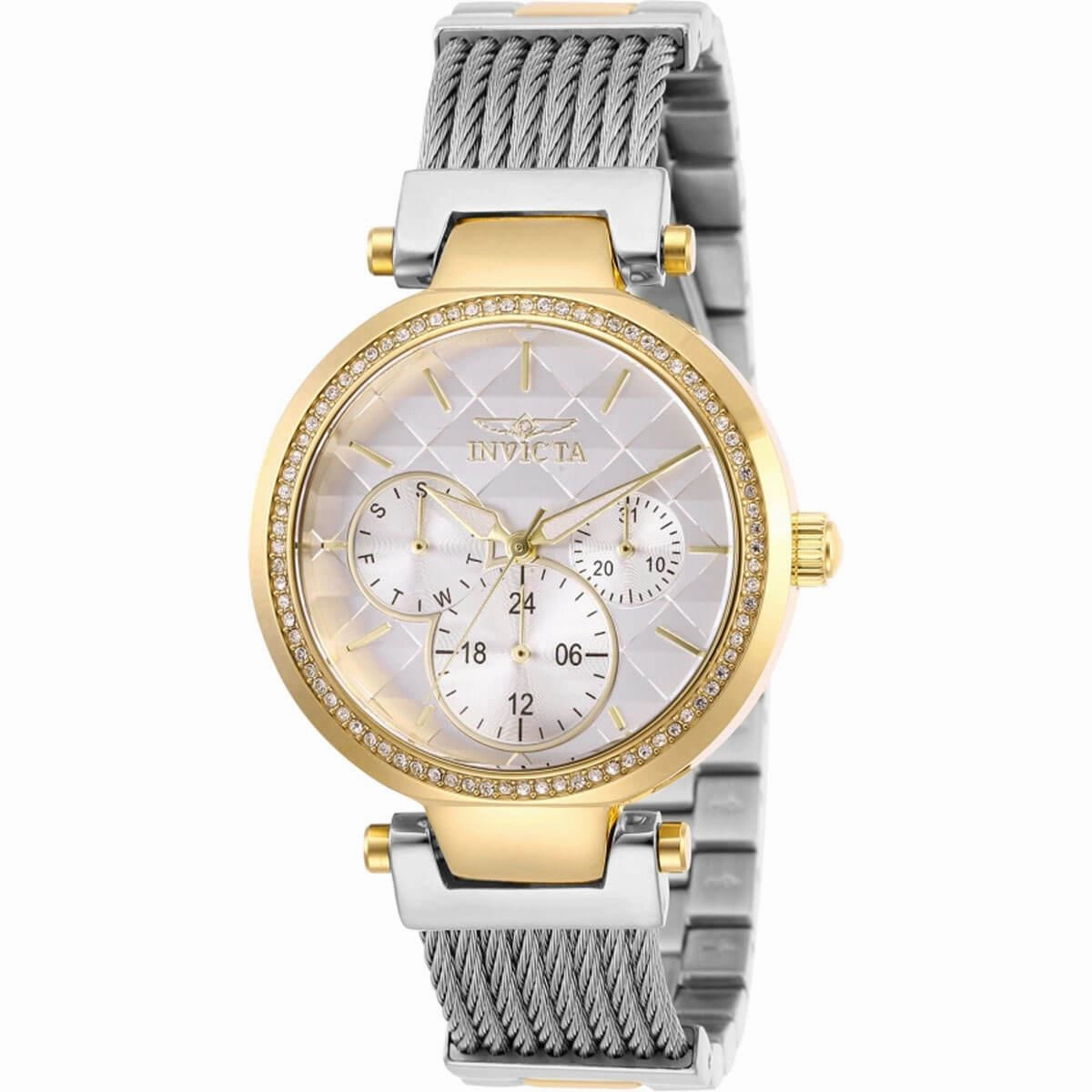 Invicta Women's Quartz Watch - Angel White Dial Two Tone Bracelet Crystal | 28921
