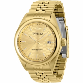 Invicta Women's Quartz Watch - Aviator Gold Tone Dial Bracelet Date Display | 38428