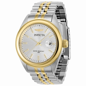Invicta Women's Quartz Watch - Aviator Silver Tone Dial Two Tone Case Bracelet | 38432