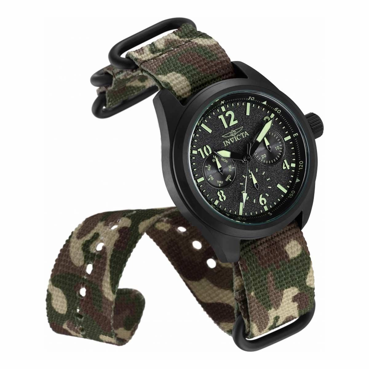 Invicta Women's Quartz Watch - Coalition Forces Black Dial Nylon Strap | 33572