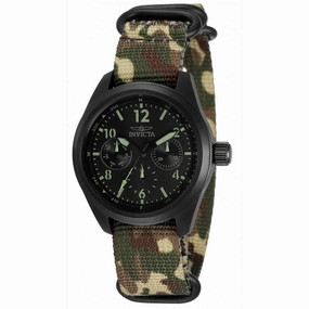 Invicta Women's Quartz Watch - Coalition Forces Black Dial Nylon Strap | 33572