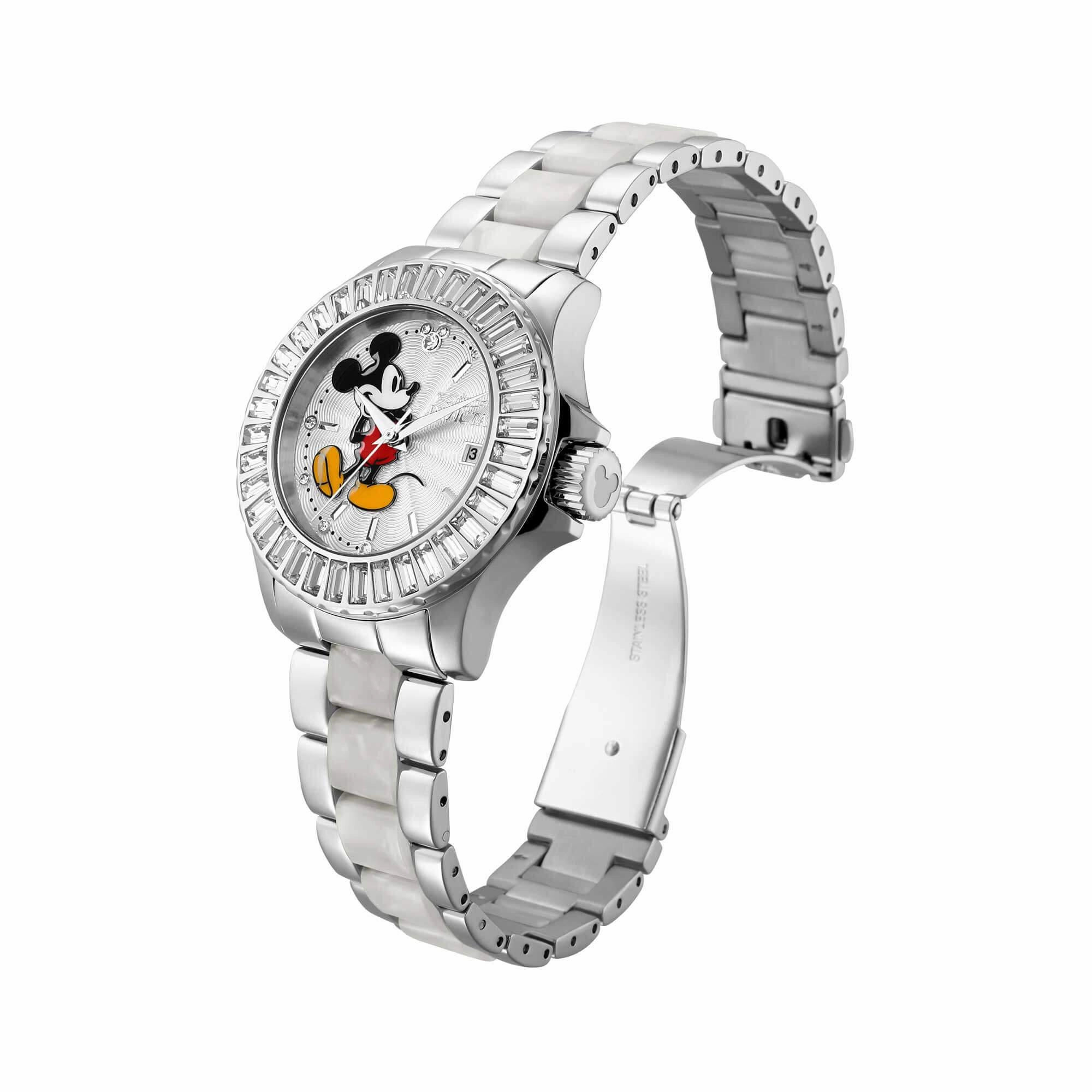 Invicta Women's Quartz Watch - Disney Mickey Mouse Silver Tone Dial Bracelet | 33231