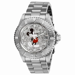 Invicta Women's Quartz Watch - Disney Rotating Bezel Silver Tone Dial Bracelet | 27381