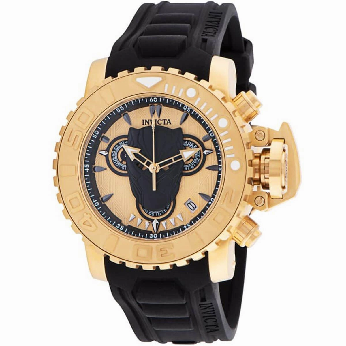 Invicta Women's Quartz Watch - Marvel Black Panther Black Silicone Strap | 34904