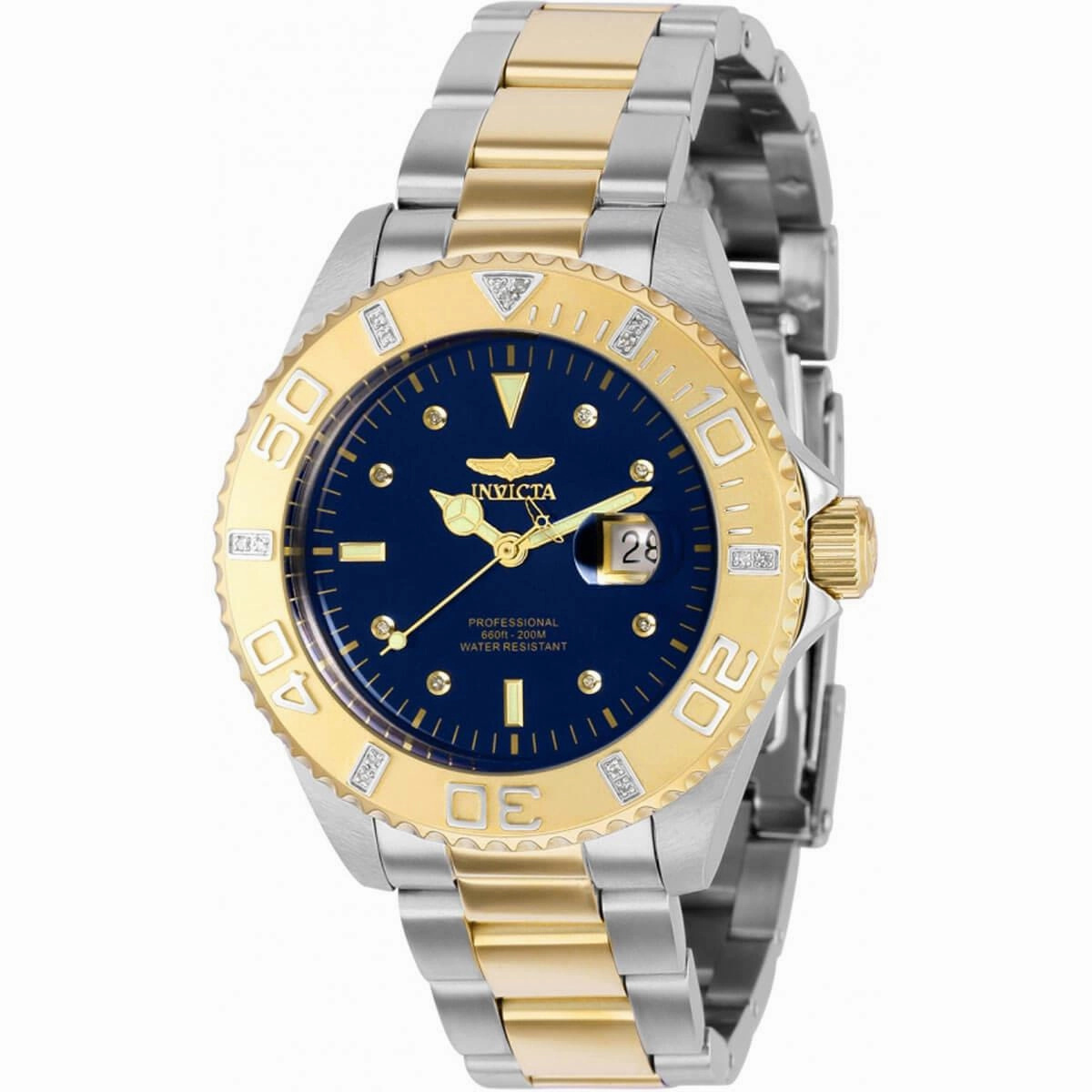 Invicta Women's Swiss Quartz Watch - Pro Diver Blue Dial Two Tone Bracelet | 37020