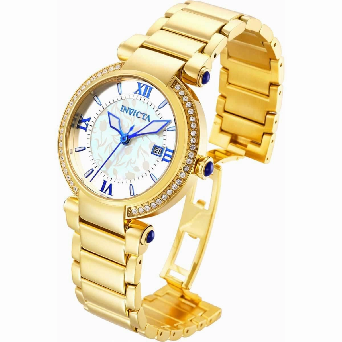Invicta Women's Watch - Angel Mother of Pearl Dial Yellow Gold SS Bracelet | 27083