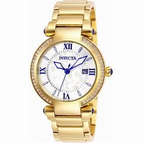 Invicta Women's Watch - Angel Mother of Pearl Dial Yellow Gold SS Bracelet | 27083