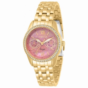 Invicta Women's Watch - Angel Pink Mother of Pearl Dial Yellow Gold Case | 31379