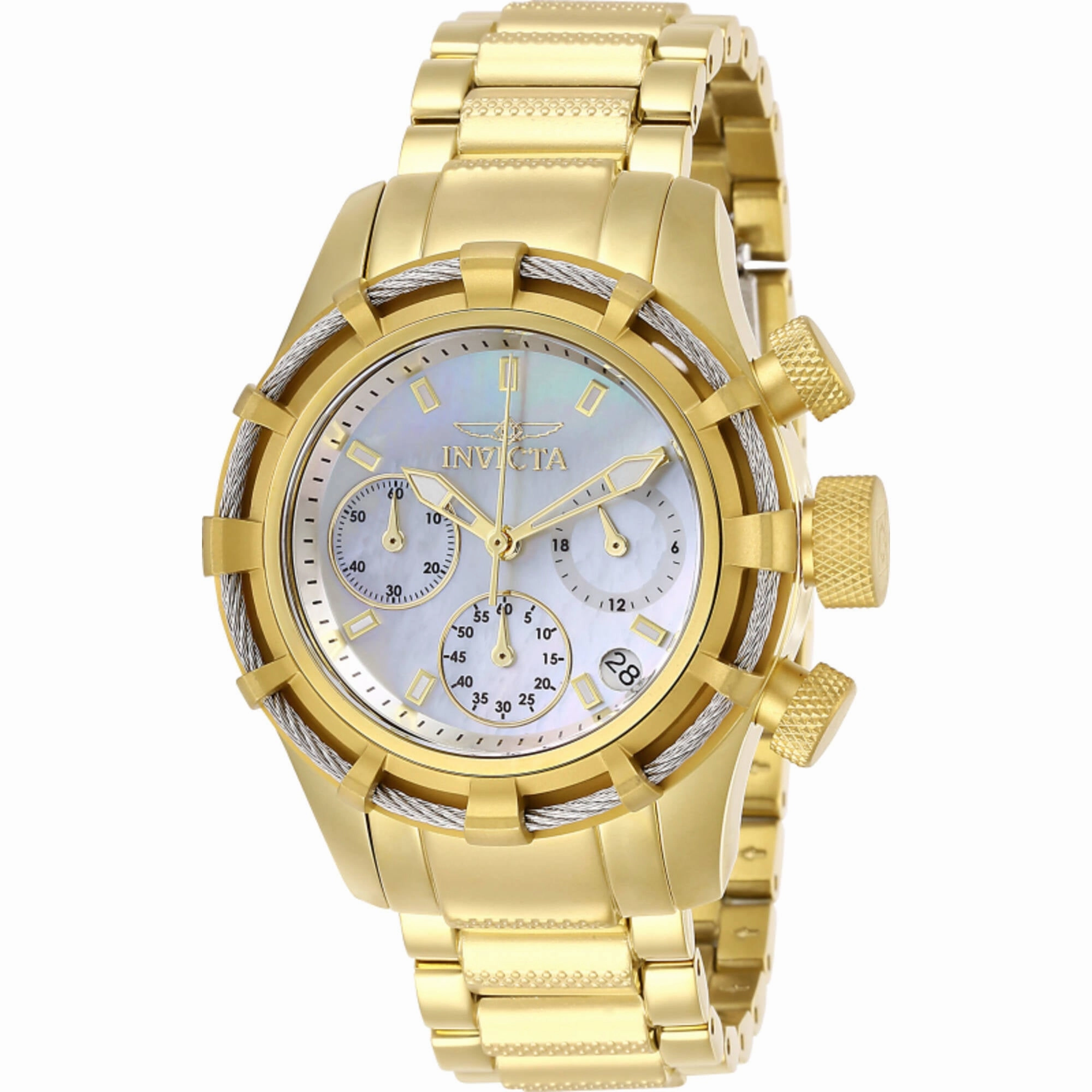 Invicta Women's Watch - Bolt Quartz Chronograph White MOP Dial Bracelet | 27492