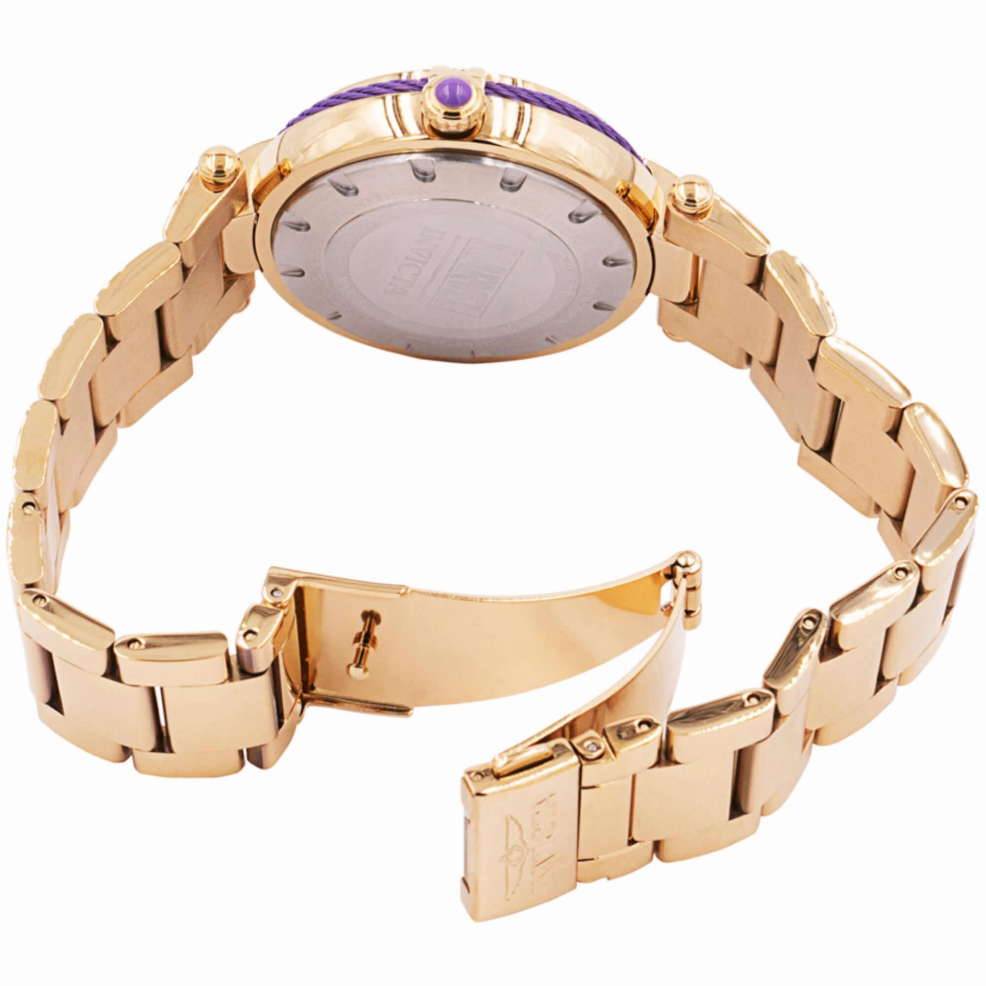 Invicta Women's Watch - Marvel Thanos Purple Dial Yellow Gold Steel Bracelet | 36386