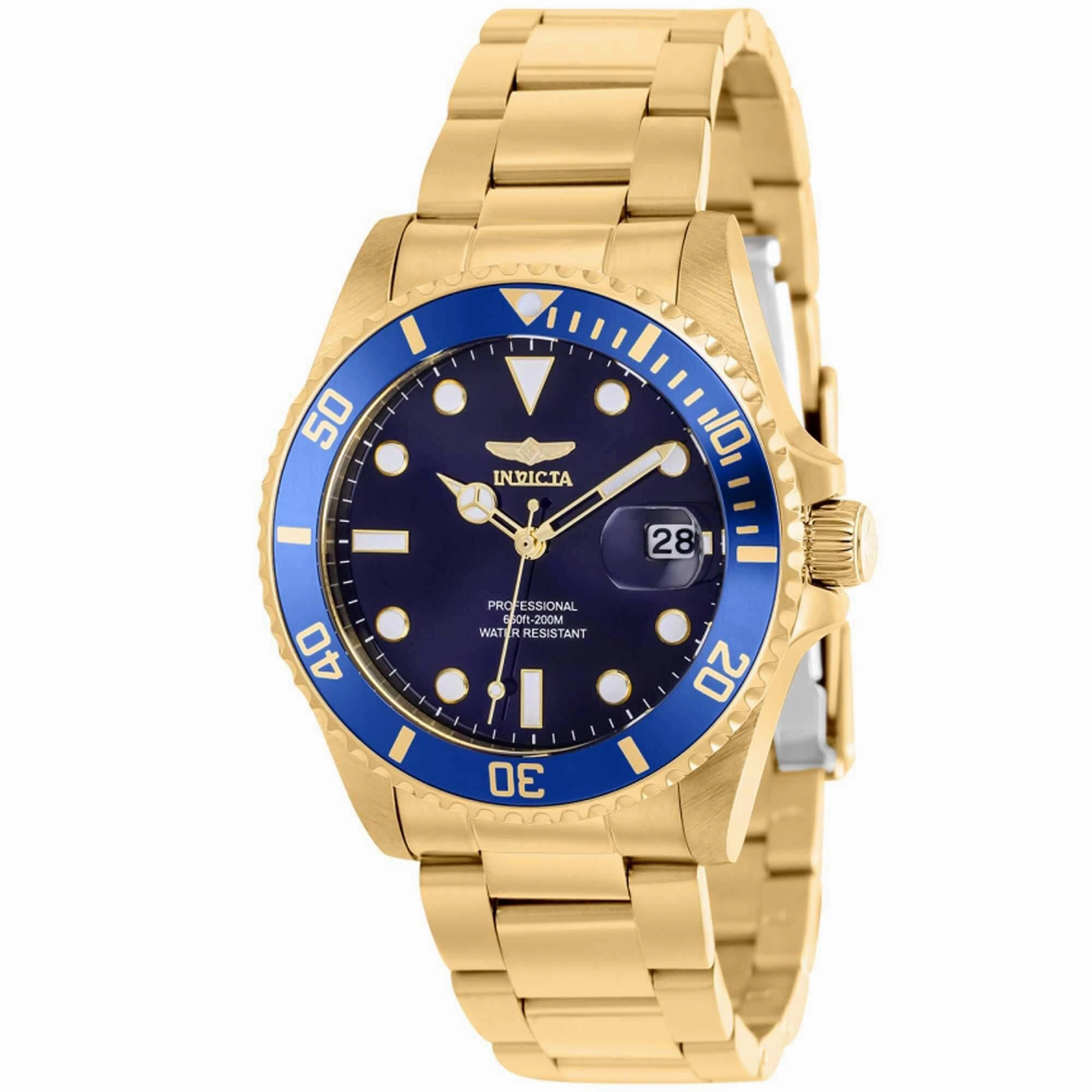 Invicta Women's Watch - Pro Diver Quartz Yellow Gold Bracelet Rotating Bezel | 37153