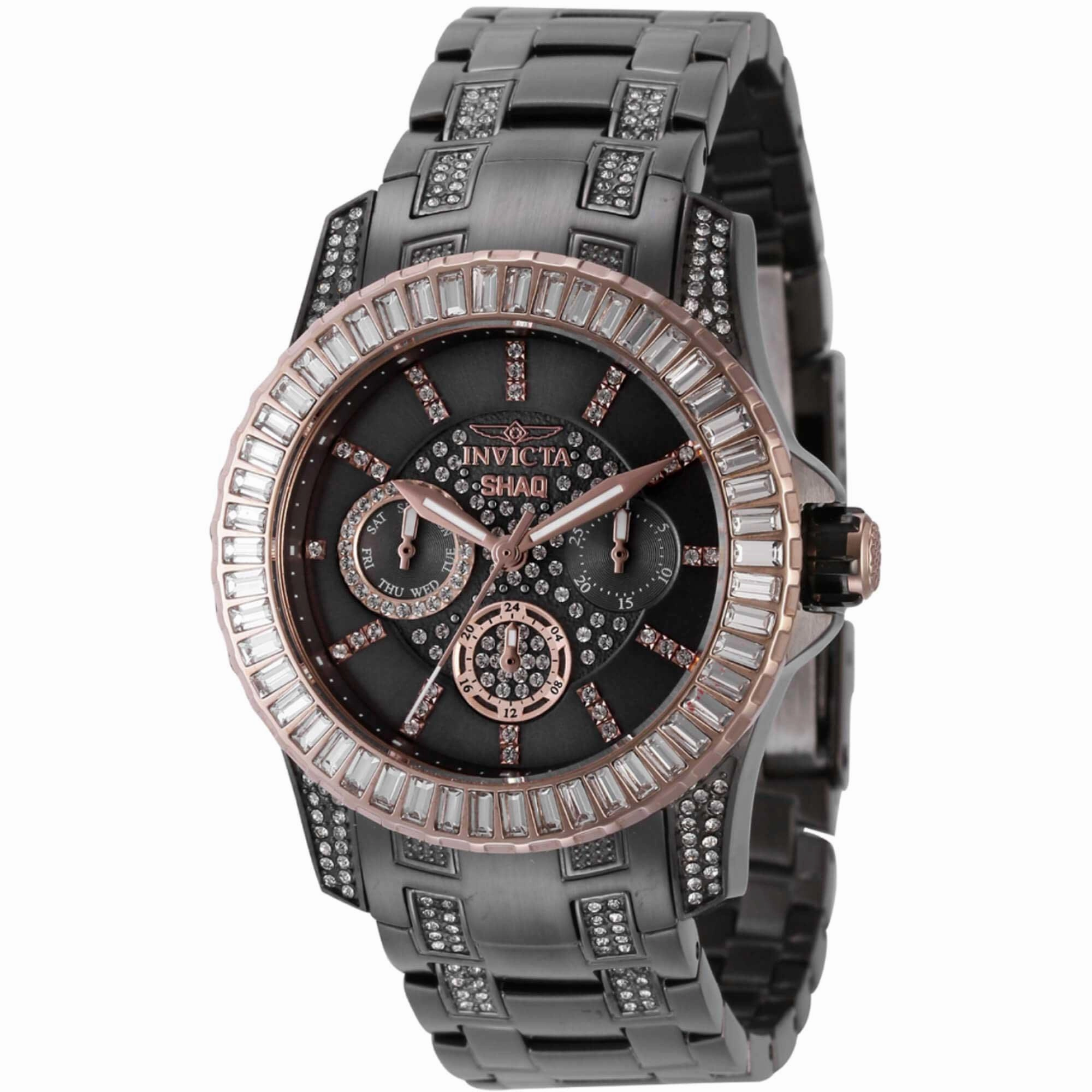 Invicta Women's Watch - Shaq Quartz Gunmetal Crystal Accented Steel Bracelet | 43825