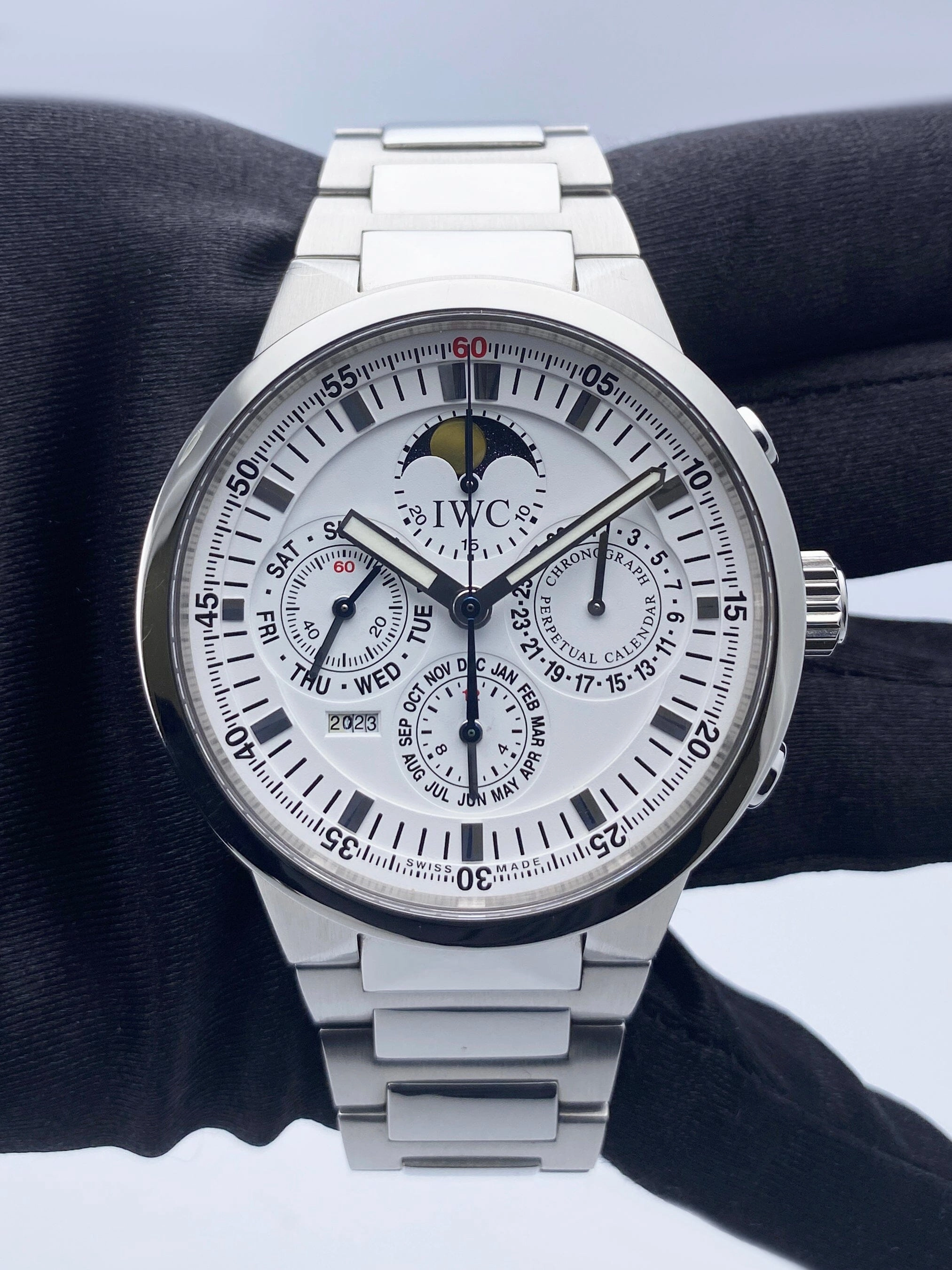 IWC GST Perpetual Calendar IW3756-19 White Dial Mens Watch With Box