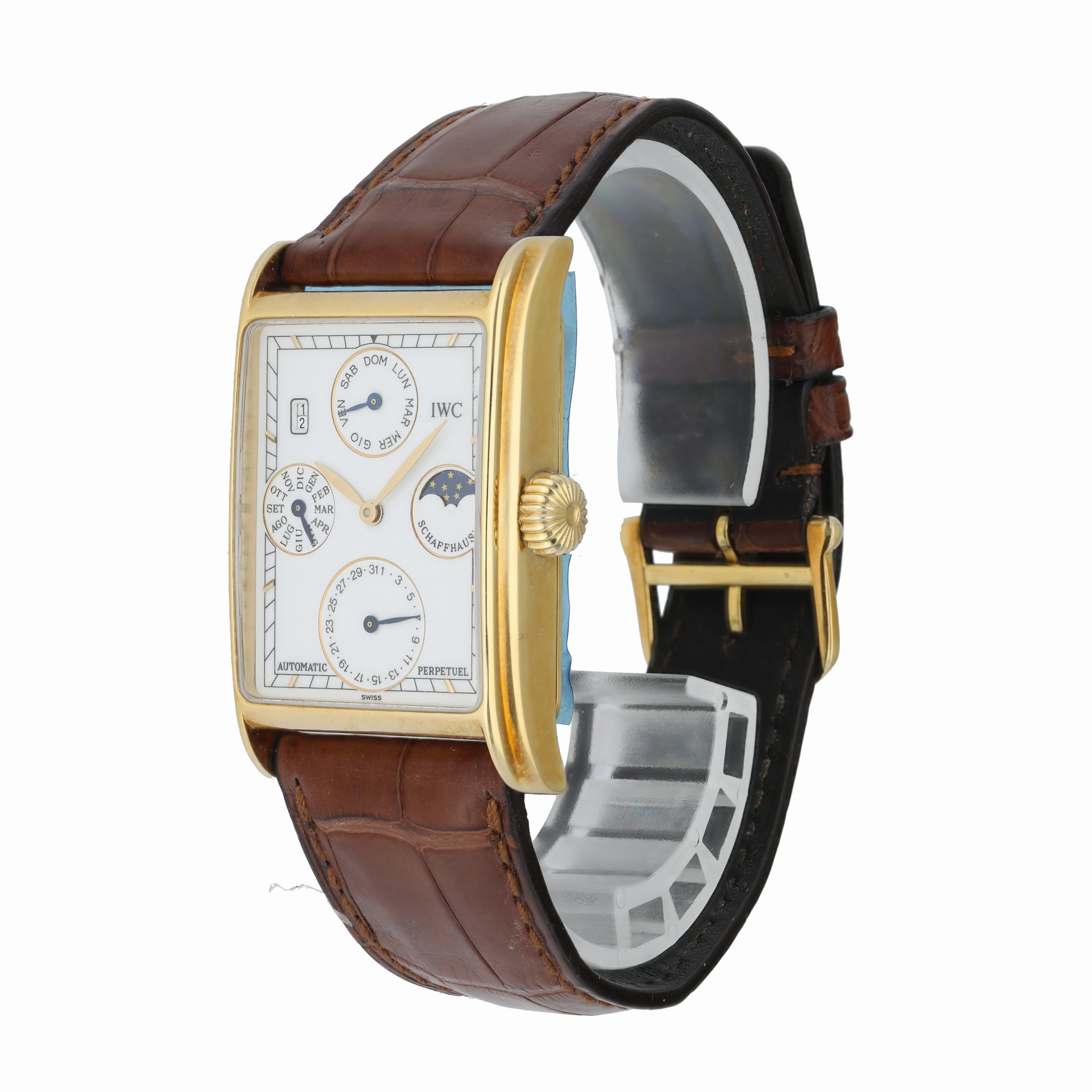IWC Novecento IW3545 Yellow Gold Perpetual calendar Mens Watch