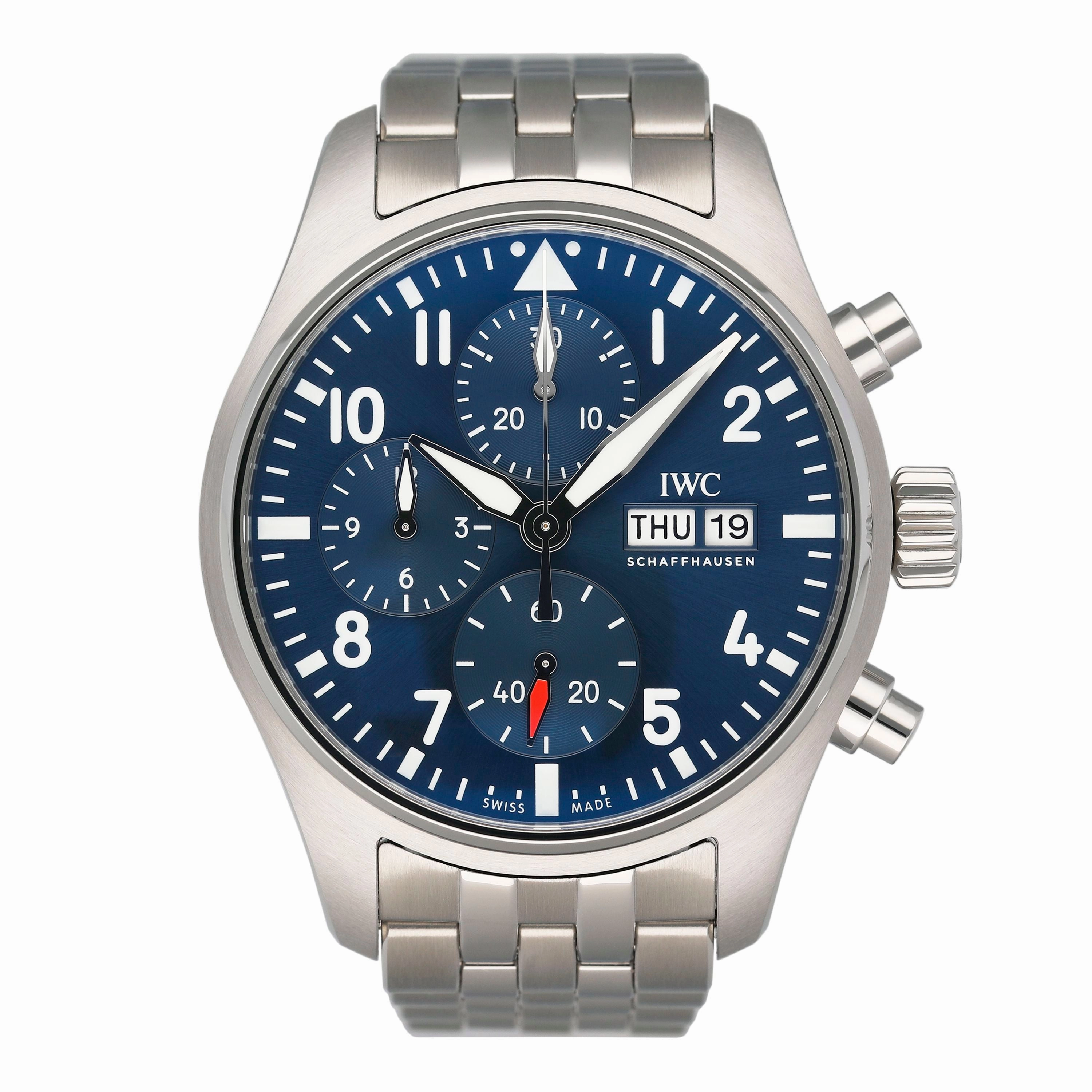 IWC Pilot's IW388102 Chronograph 41 Blue Dial Mens Watch Box Papers