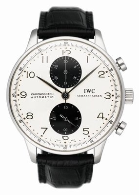 IWC Portuguese Chronograph IW371411 Silver Dial Mens Watch Box Papers