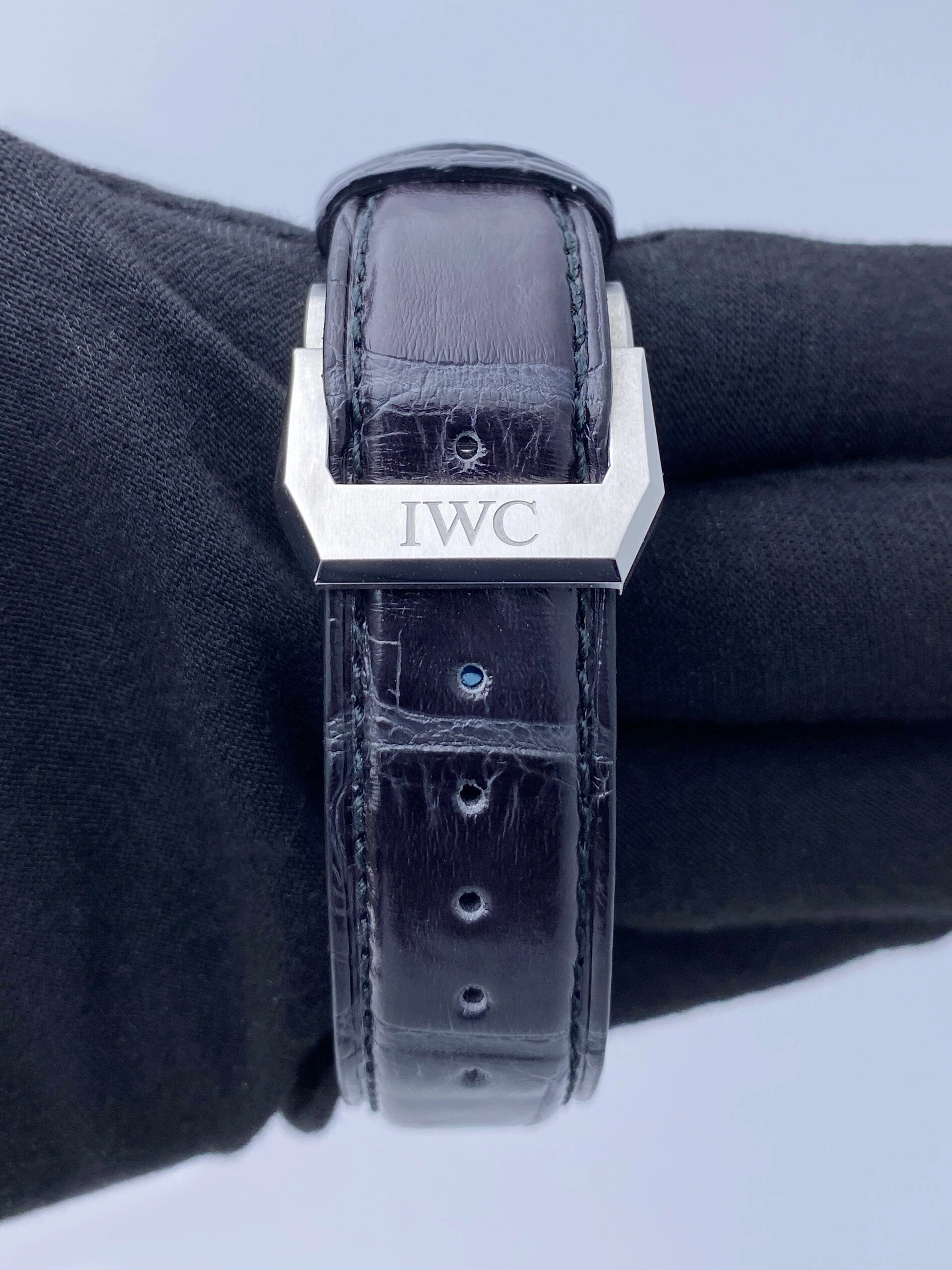 IWC Portuguese Chronograph IW371447 Black Dial Mens Watch Box Papers