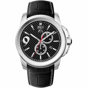 Jivago Men's Watch - Gliese Quartz Chronograph Black Dial Leather Strap | JV1517