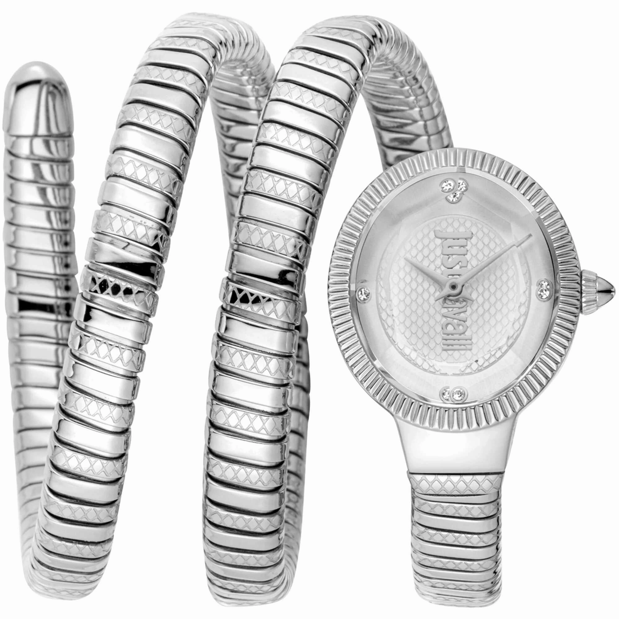 Just Cavalli Women's Watch - After Party Snake Quartz Silver Dial | JC1L269M0015