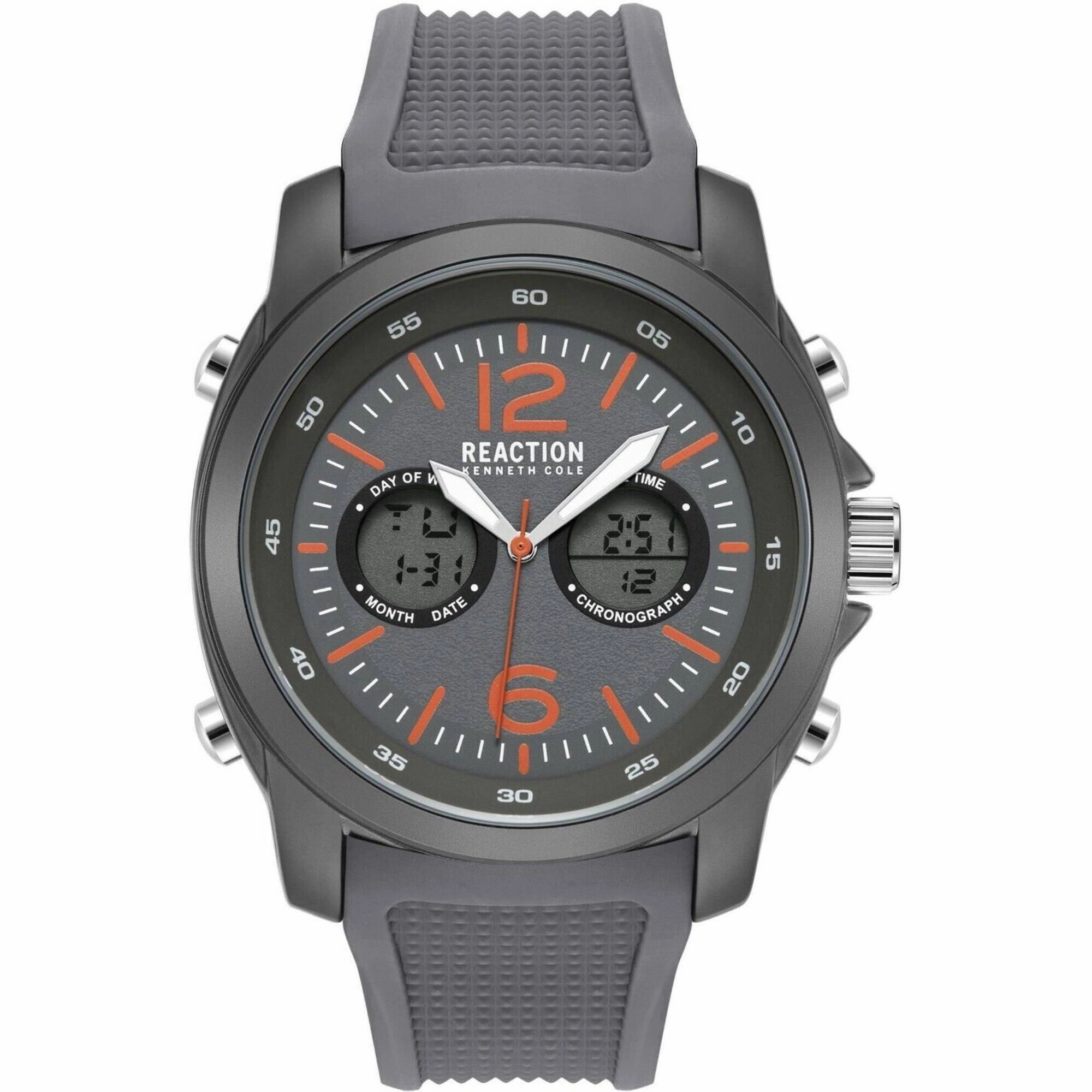 Kenneth Cole Reaction Men's Watch - Ana-Digi Dual Time Grey Strap | KRWGP2188301