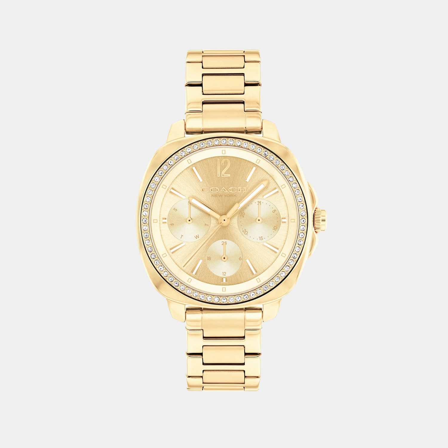 Kitt Women Quartz Gold Dial Multi-Function Stainless Steel Watch 14504393