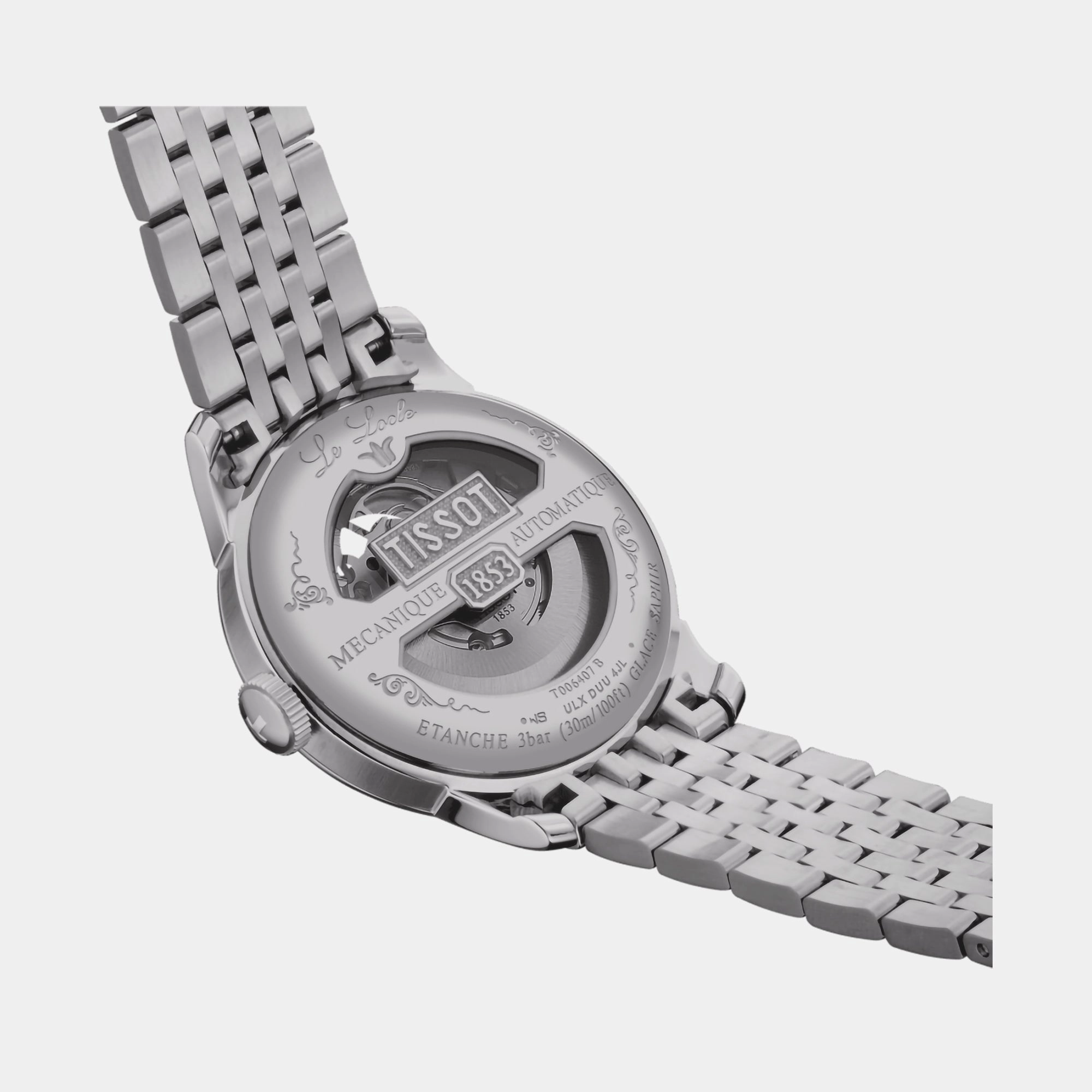 Le Locle Men's Silver Automatic Stainless Steel Watch T0064071103303