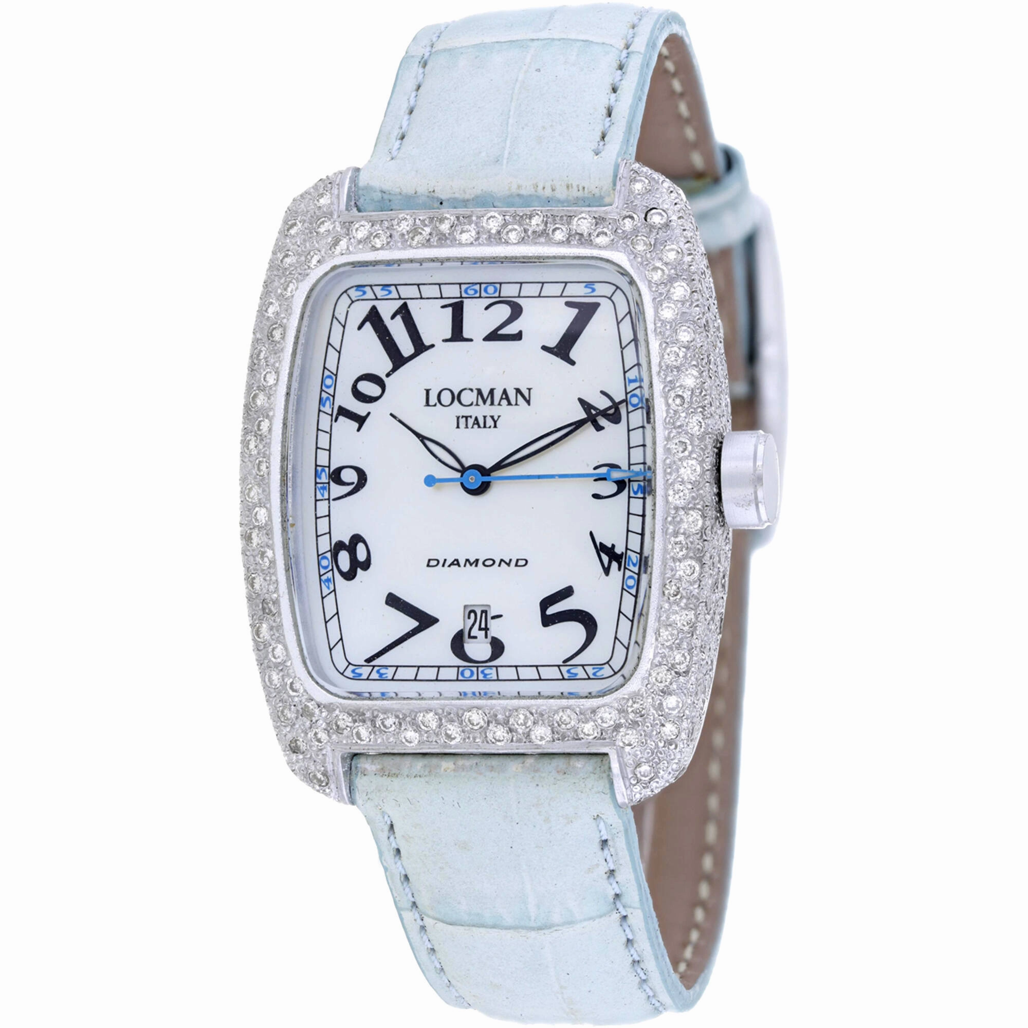Locman Women's Watch - Classic Quartz White Dial Blue Leather Strap | 488MOPBKSK2DC/S