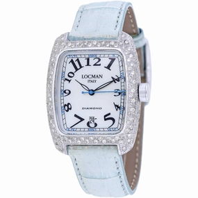 Locman Women's Watch - Classic Quartz White Dial Blue Leather Strap | 488MOPBKSK2DC/S